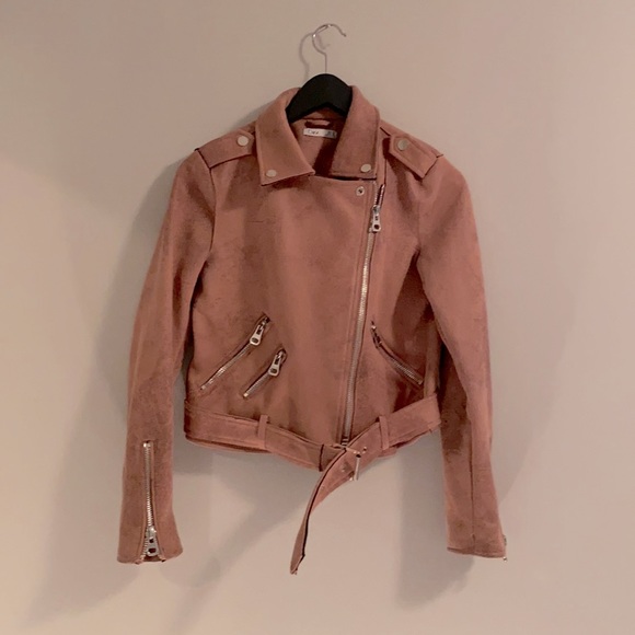DEX Vegan leather jacket in Dusty Rose - Picture 2 of 5
